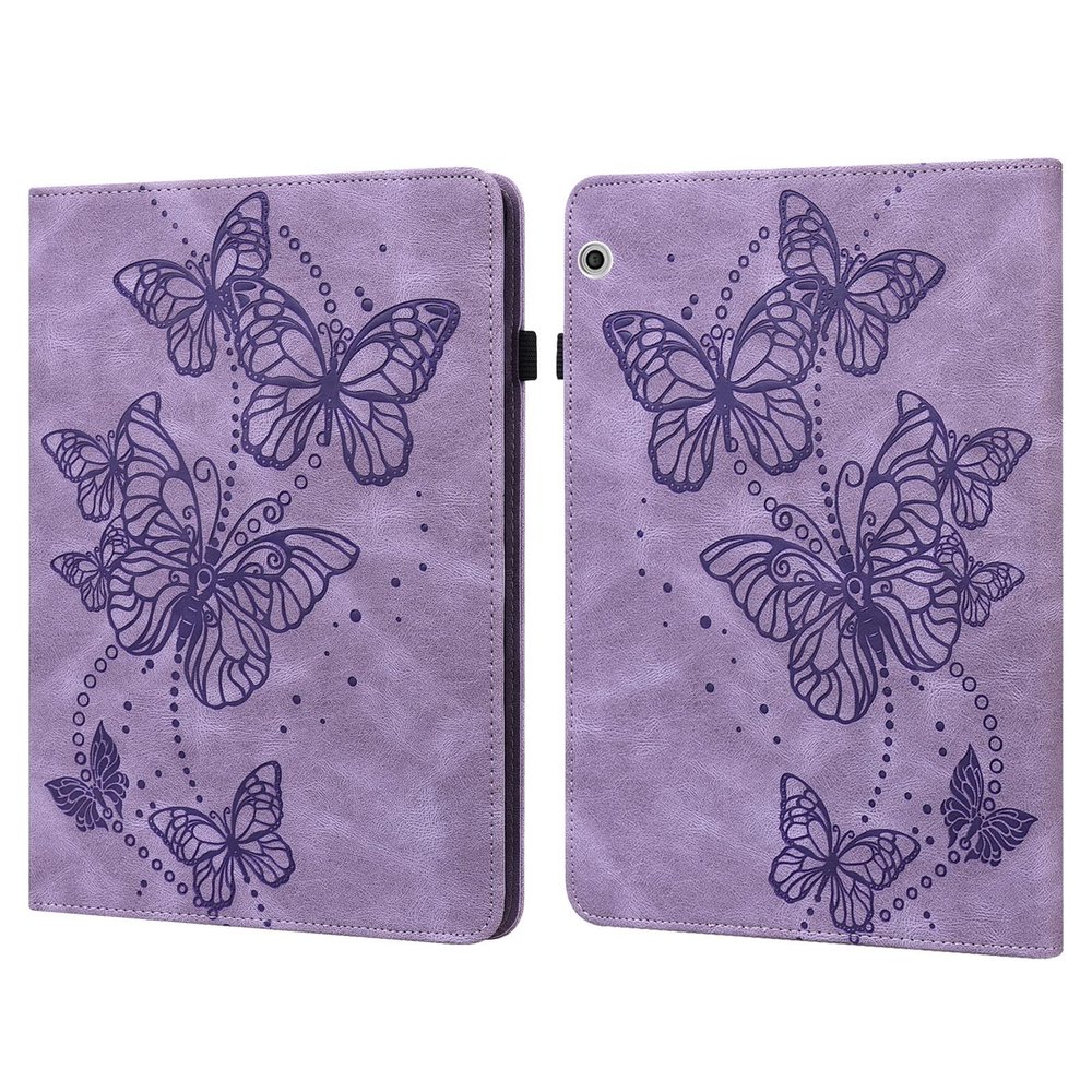 SGTD Case Cover Compatible with Huawei MediaPad T3 10 9.inch Slim Folding Stand Folio Tablet Case,Adjustable Fixing Strap Card Slot Shockproof Tablet Case Tablet Cover (Color : Purple)