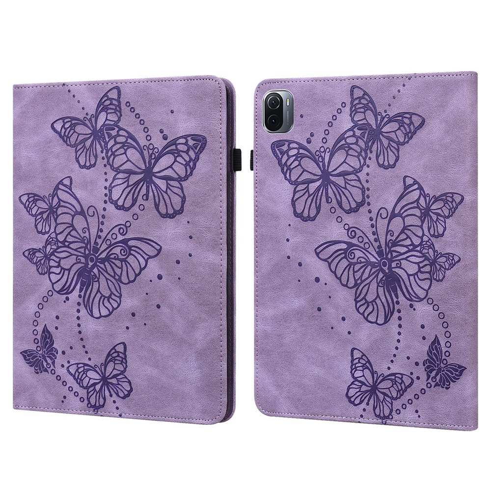 SGTD Case Cover Compatible with Xiaomi Mi Pad 5/MiPad 5 Pro 11 inch 2021 Slim Folding Stand Folio Tablet Case,Adjustable Fixing Strap Card Slot Shockproof Tablet Case Tablet Cover (Color : Purple)