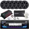 JVC Single DIN in-Dash Marine Bluetooth USB/AUX CD Stereo Receiver, 6X 6.5 100 Watt Peak Power Black Speakers, 600 Watt 4-Channel Amplifier w/Wiring Kit, Satellite Tuner with Antenna view 1