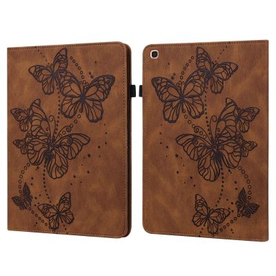 SGTD Case Cover Compatible with Samsung Galaxy Tab 10.1inch 2019 T510 Slim Folding Stand Folio Tablet Case,Adjustable Fixing Strap Card Slot Shockproof Tablet Case Tablet Cover (Color : Brown)