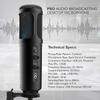 JOVIAL Pyle USB PC Recording Condenser Microphone, Portable Pro Audio Condenser Desk Mic, Blue LED, Adjustable Gain, Headphone Jack, Mute Control, Tripod Stand, for Podcast Streaming Gaming view 2
