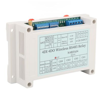 4 Channel Relay Module 12V RS485 Transmitter Receiver with Antenna 4DI 4DO Switch