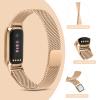 Metal Band for Fitbit Luxe Bands Women Men, Stainless Steel Mesh Loop Adjustable Magnetic Wristband Replacement Strap Compatible with Fitbit Luxe Fitness and Wellness Tracker (Rose Gold) view 3