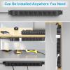 HHSOET Metal 360 Rotating Mountable Power Strip, 8 Outlet Gaming Table Mounted Outlet Strip, Heavy Duty Wall Mount Surge Protector with Switch, 15A 125V 1875W, 10ft Power Cord.(Black) view 3