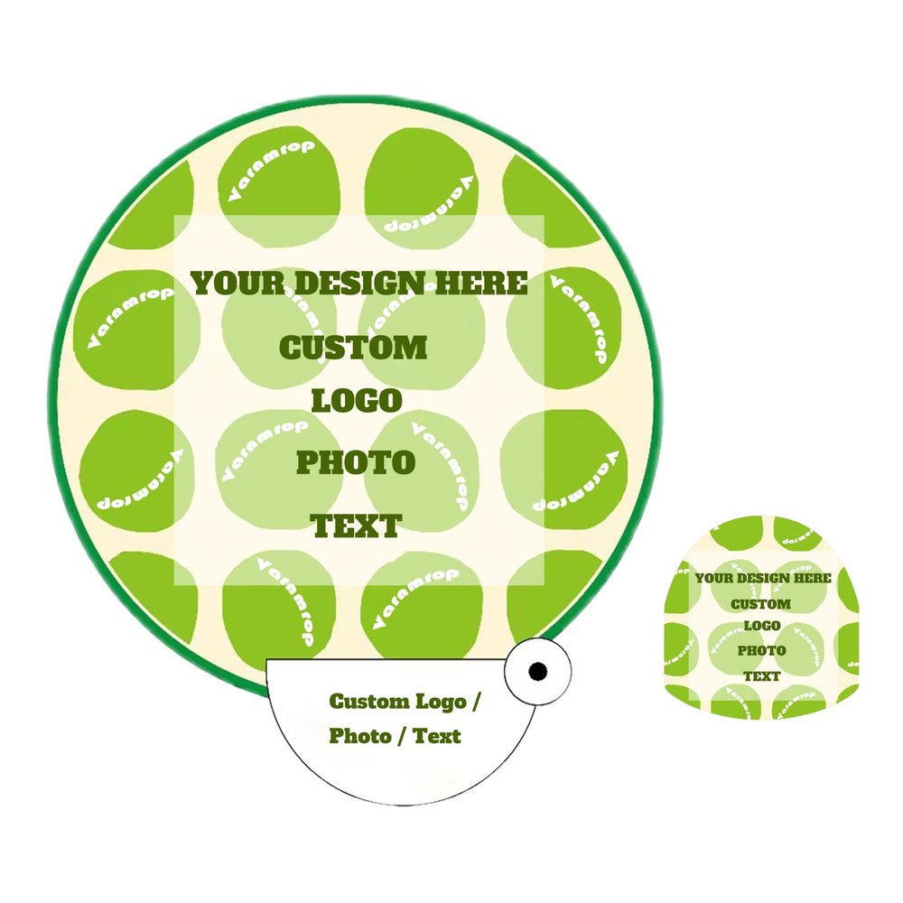 Varnmrop 100Pcs Custom-Hand Fan-Foldable Personalized-Advertising Round-Fans - Personalized add Your Own Logo Text Photo Round Fans for Tradeshow Events Anniversary (A)