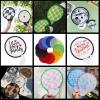 Varnmrop 100Pcs Custom-Hand Fan-Foldable Personalized-Advertising Round-Fans - Personalized add Your Own Logo Text Photo Round Fans for Tradeshow Events Anniversary (A) view 4
