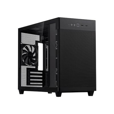 ASUS Prime AP201 Black Micro ATX PC Case Tempered Glass Edition Supports Graphics Cards up to 338mm, 360mm Coolers, & ATX PSUs, Tool-Free Side Panels, Tempered Glass Side & Front Panel USB Type-C
