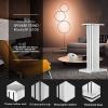BTZHY Speaker Stands,A Pair of White Wood Grain Holds Satellite & Small Bookshelf Speakers, with Pure Copper Feet, Easy to Assemble view 4