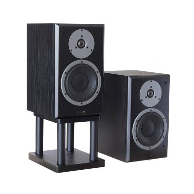 Speaker Stands,1 Pair Surround 25mm High Density Board + 32mm Metal Column, for Bookshelf Speakers Up to 50 Lbs
