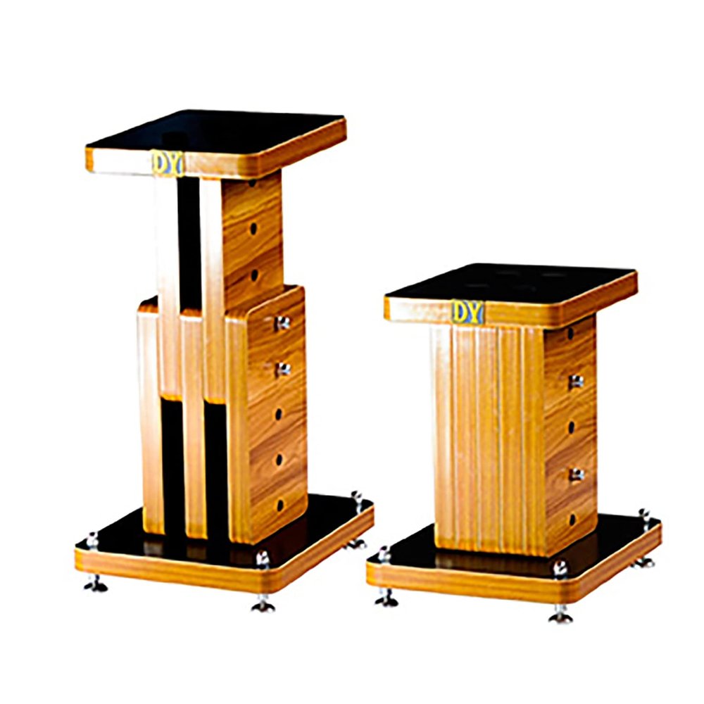 Speaker Stands,Wood Adjustable Height Bookshelf Can Accommodate Satellite & Bookshelf Speakers, Bottom 8 Adjustable Spikes Design