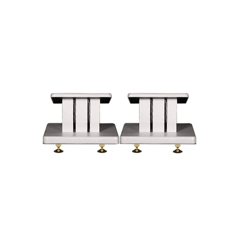 BTZHY Speaker Stands,Wood Grain 1 Pair, PU Polyacid Decorative Strip in The Middle of The Column, Comes with 8 Large Pure Copper Feet