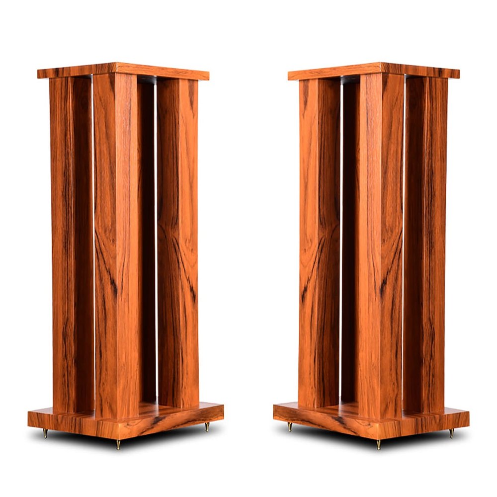 BTZHY Speaker Stands,Wood Grain Thickened Solid Column Without Sand Filling, Support Bookshelf-Style Speakers Up to 55lbs/25kg, for Home Theater