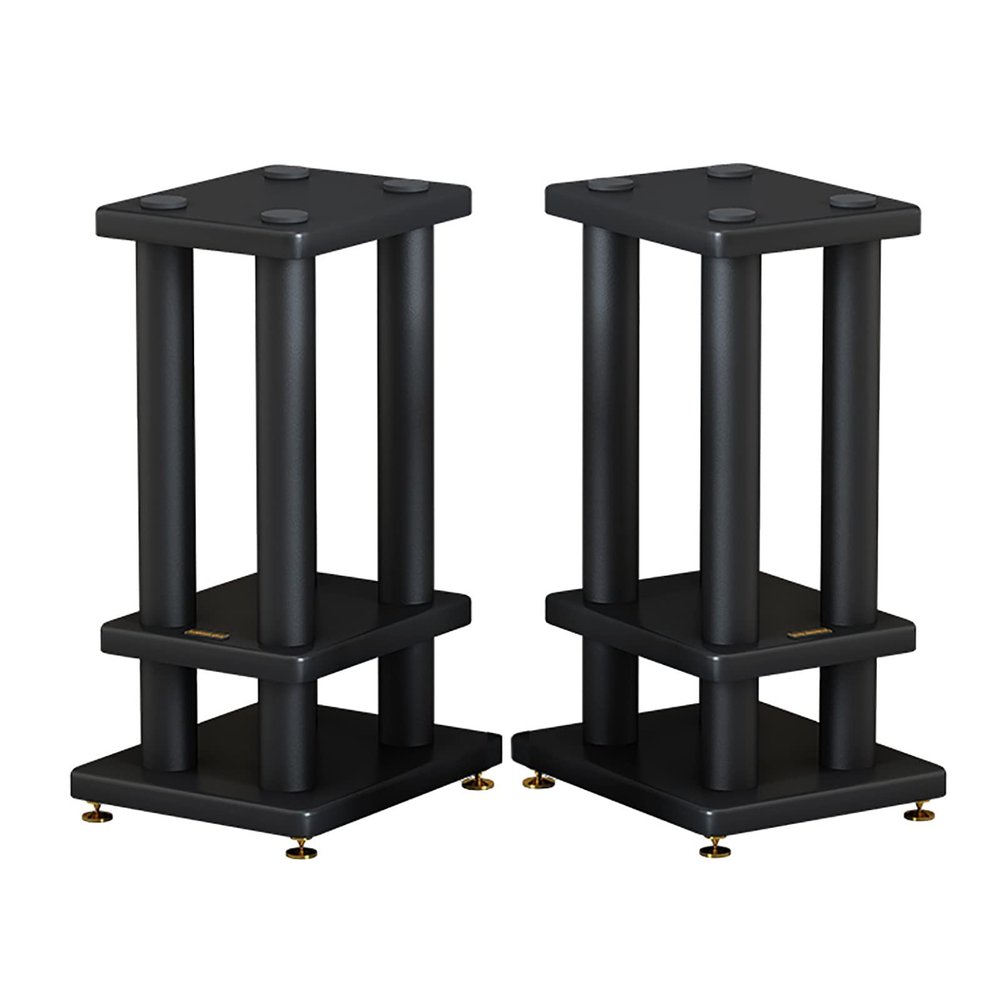 BTZHY Speaker Stands,Surround Sound Steel Construction Support, Vibration-Damping Rubber Gaskets, Support Bookshelf-Style Speakers Up to 66 Lbs