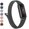 Metal Band for Fitbit Luxe Bands Women Men, Stainless Steel Mesh Loop Adjustable Magnetic Wristband Replacement Strap Compatible with Fitbit Luxe Fitness and Wellness Tracker (Black) view 1