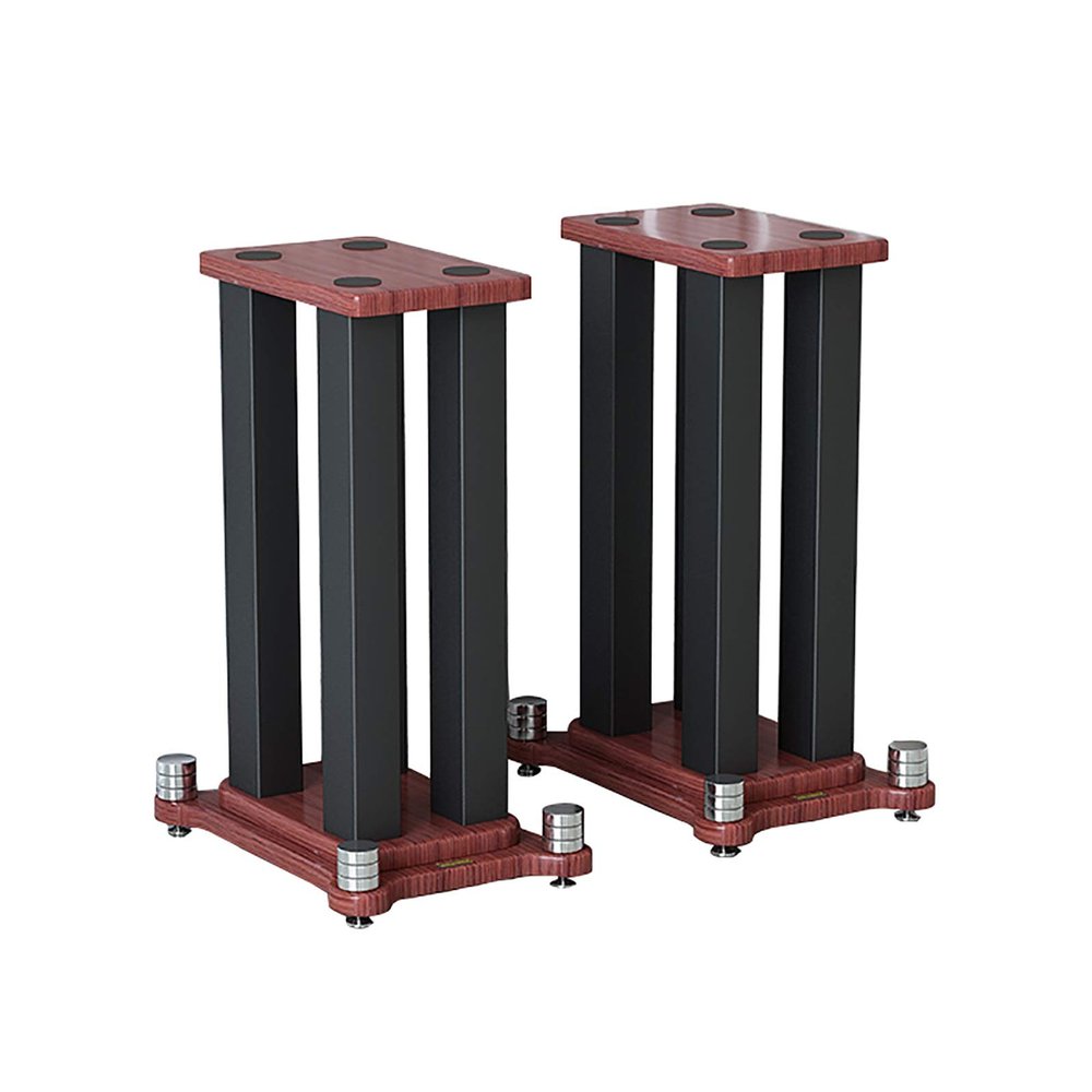 BTZHY Speaker Stands,A Pair of Bookshelf Double Wood Construction Pedestal Style, Suitable for Living Room/Office/Studio/Theater