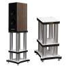BTZHY Speaker Stands,1 Pair Surround for Surround Sound and Book Shelf Speakers, A Variety of Heights are Available 16.1-33.8 Inches, White Silver Pillar view 1