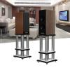 BTZHY Speaker Stands,1 Pair Surround for Surround Sound and Book Shelf Speakers, A Variety of Heights are Available 16.1-33.8 Inches, White Silver Pillar view 3