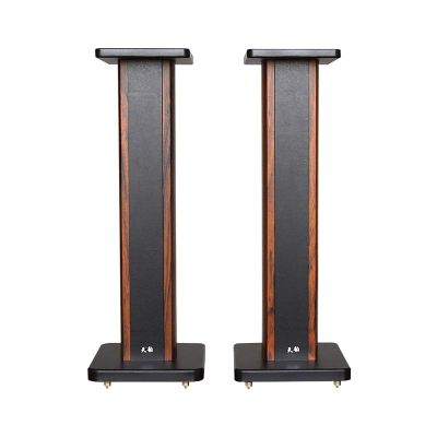 BTZHY Speaker Stands,A Pair of Bookshelf Hollow Wood Design Can Be Filled with Sand to Enhance Stability, Hidden Cable Design