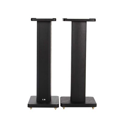 BTZHY Speaker Stands,A Pair of Bookshelf Hollow Wood Design Can Be Filled with Sand to Enhance Stability, Hidden Cable Design