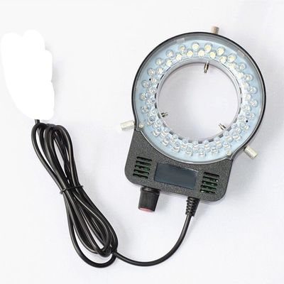 3-5W 52pcs LED Bulbs Adjustable Lights Bright Lamps for Biological Stereo Microscope Light Source Ring Lamp AC100-240V (Color : Black)