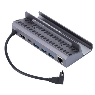 Docking Station for Steam Deck Game Consoles, 6-in-1 Multifunctional Dock Hub with 4K@60Hz HDMI-Compatible Video Output + 1000Mbps Ethernet + 3 USB3.0 Ports + Type-C PD Charging