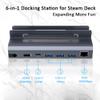 Docking Station for Steam Deck Game Consoles, 6-in-1 Multifunctional Dock Hub with 4K@60Hz HDMI-Compatible Video Output + 1000Mbps Ethernet + 3 USB3.0 Ports + Type-C PD Charging view 4