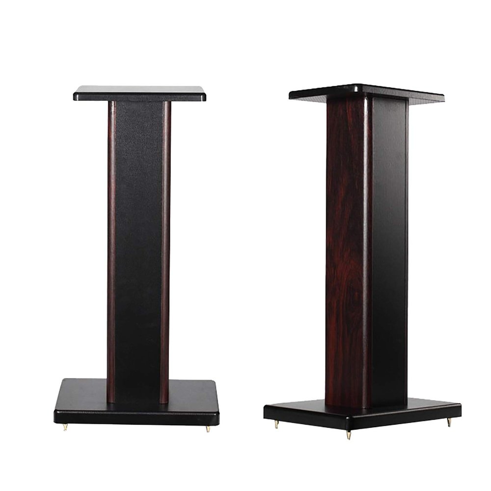 BTZHY Speaker Stands,2pcs Bookshelf 2 Wood Base Supports Comes with 8 Pure Copper Feet, for Medium to Large Bookshelf Speakers