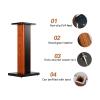 BTZHY Speaker Stands,2pcs Bookshelf 2 Wood Base Supports Comes with 8 Pure Copper Feet, for Medium to Large Bookshelf Speakers view 3