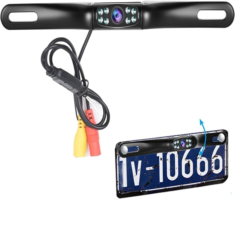 18-IR LED Lights Car Backup Camera Rear View Camera Ultra HD Night Vision,Podofo 145 Wide Reversing Camera for Car Waterproof License Plate Rear Reverse Camera for Pickup Truck Car SUV RV CVBS