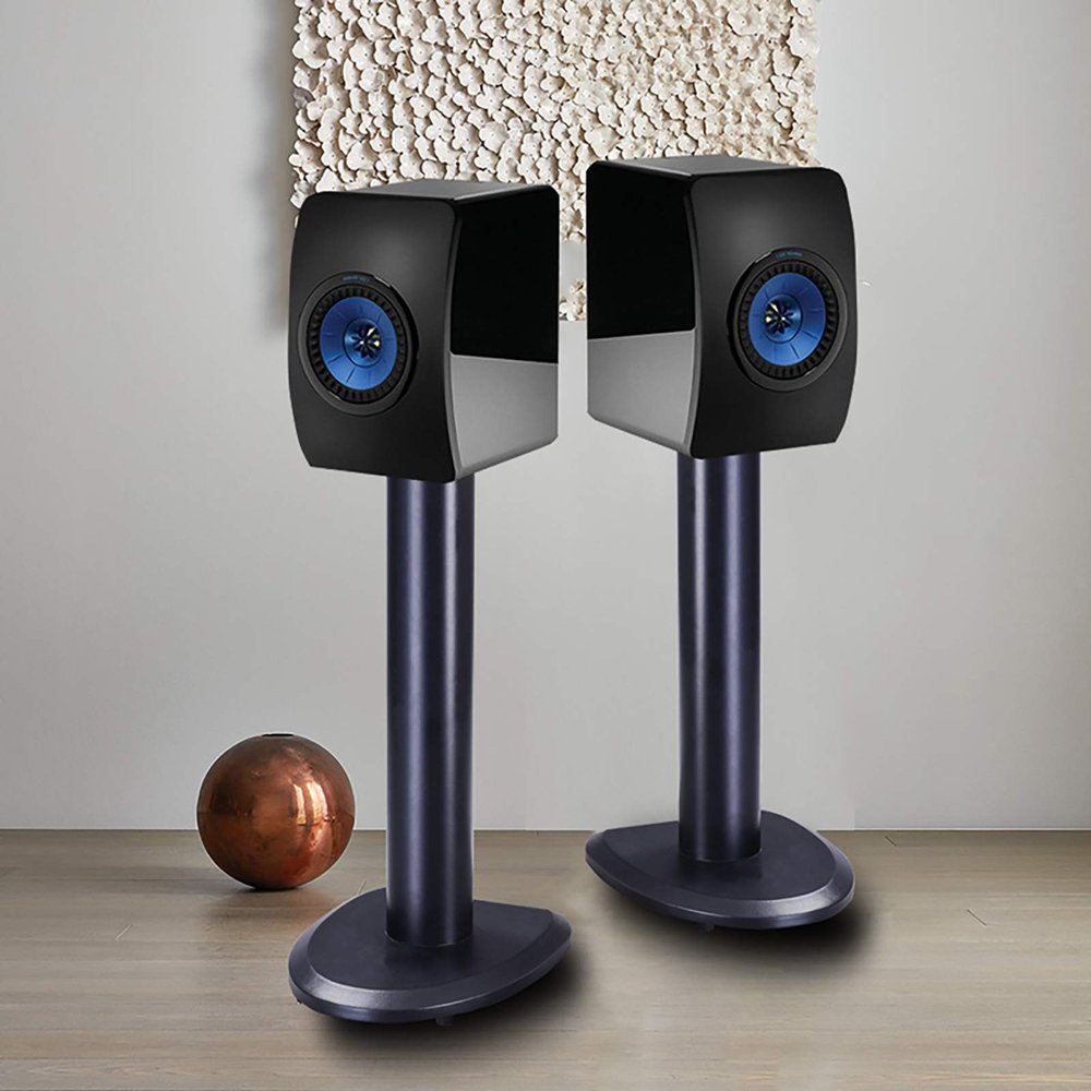 BTZHY Speaker Stands,2pcs Bookshelf E1 Sheet + Metal Hollow Column, for Surround Sound and Book Shelf Speakers, Easy Assembly