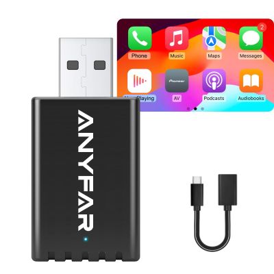 A4 Wireless CarPlay Adapter for iPhone, Android Auto for Android Phone, Dual-core 5G Chip (Upgraded), 5.8Ghz WiFi No Lag, Car Play Dongle with USB-C Cable for OEM Wired CarPlay/AndroidAuto Car 2016+