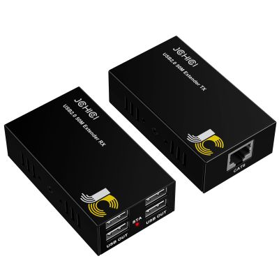 USB Extender Over Cat6/7 Up to165ft/50M, JCHICI 4 USB 2.0 Ports, Plug and Play, No Driver, POC, Keyboard and Mouse Over Ethernet