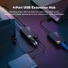 USB Extender Over Cat6/7 Up to165ft/50M, JCHICI 4 USB 2.0 Ports, Plug and Play, No Driver, POC, Keyboard and Mouse Over Ethernet view 3