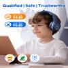EarFun K2 Kids Bluetooth Headphones, Kids Headphones with Volume Limited, 40H Playtime, Built-in Mic, Stereo Sound, Foldable Over-Ear Headphone for School/Travel/iPad/Tablet, Blue view 3