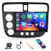 Built-in DSP Car Stereo Radio for Honda Civic 2001 2002 2003 2004 2005 with Wireless CarPlay Android Auto MirrorLink Podofo 9 inch HD IPS Touch Screen Bluetooth GPS WiFi Backup Camera Mic view 1