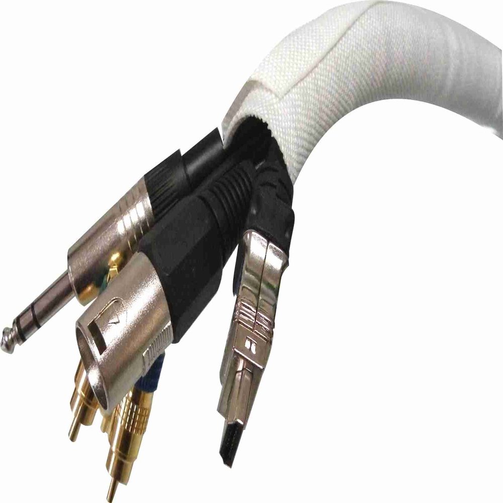 1/2 inch Snakeskin Wire & Cable Cover, White - 50 feet