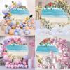 6x6ft Polyester Ocean Beach Arch Round Backdrop Stand Cover Tropical Starfish Sea Shell Summer Hawaiian Flowers Circle Photography Background Blue Teal Baby Shower Birthday Party Decorations view 4