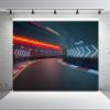 Loccor 10x6.5ft Fabric Car Racing Backdrop Night Scene Modern International Track Arena Photography Background Motor Car Racing Auto Motorsport Champion Sport Competition Party Supplies Photo Props view 3