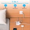 Cruise Essentials 2025,One Beat Travel Power Strip with USB C,Flat Plug Extension Cord with 3 Outlets 4 USB Ports(2 USB C),5 ft Desk Wall Outlet Extender,Non Surge Protector for Cruise,Dorm Room,ETL view 2