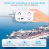 Cruise Essentials 2025,One Beat Travel Power Strip with USB C,Flat Plug Extension Cord with 3 Outlets 4 USB Ports(2 USB C),5 ft Desk Wall Outlet Extender,Non Surge Protector for Cruise,Dorm Room,ETL view 3
