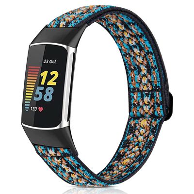 Yibcaiic Stretchy Bands Compatible with Fitbit Charge 5 Bands Women Men, Adjustable Elastic Straps Wristbands Accessories Replacement for Fitbit Charge 5