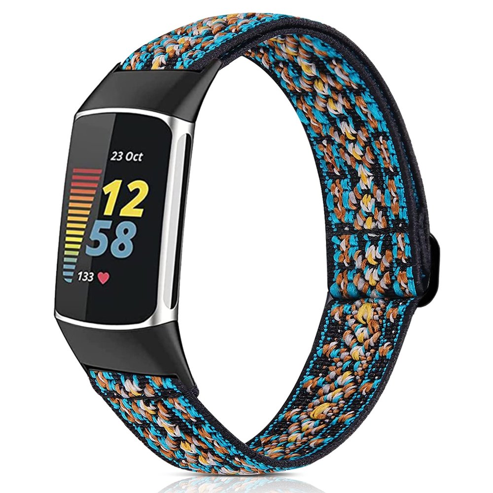 Yibcaiic Stretchy Bands Compatible with Fitbit Charge 5 Bands Women Men, Adjustable Elastic Straps Wristbands Accessories Replacement for Fitbit Charge 5