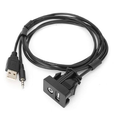FSFY AUX USB Cable Adapter 1.5M Car Mount Flush Cable 3.5mm Accessary for Audio Jack USB Socket Cable Universal