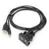 FSFY AUX USB Cable Adapter 1.5M Car Mount Flush Cable 3.5mm Accessary for Audio Jack USB Socket Cable Universal view 1