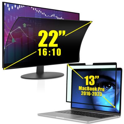 2 Pack Privacy Screen Filter for 22" 16:10 Frameless Monitor , Blue Light Screen Filter for MacBook Pro 13 inch(2016~2022) M1/M2, Eye Protection Blue Light Blocking Filter Reduces Digital Eye Strain