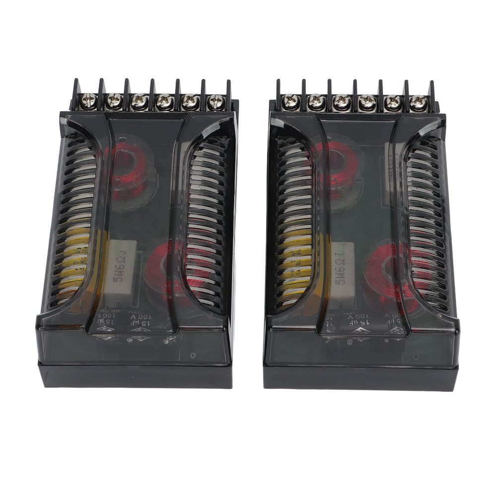 Car Speaker Frequency Divider, 2Pcs 2 Way Car Audio Crossover Overcurrent Universal Heat Dissipation Speaker Frequency Divider