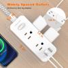 15Ft Extension Cord, BESHON Power Strip Surge Protector, 6 Outlets with 3 USB Ports(1 USB C Outlet), 3-Side Outlet Extender, Wall Mount, Compact for Home, College Dorm Room view 4