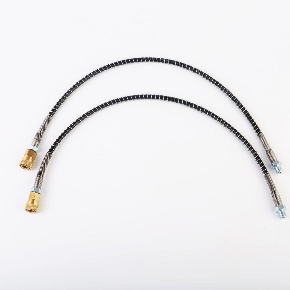 High Pressure Airsoft Quick Connect Hose with Spring Wrapped M10X1 Male Female Thread for Pcp 63 Mpa 2pcs (21 inch)