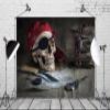 BELECO 5x3FT Fabric Pirate Theme Backdrop Pirate Map Skull Compass Backdrop Kids Pirate Birthday Party Decorations Background Studio Photo Booth Background Props view 2