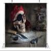 BELECO 5x3FT Fabric Pirate Theme Backdrop Pirate Map Skull Compass Backdrop Kids Pirate Birthday Party Decorations Background Studio Photo Booth Background Props view 4